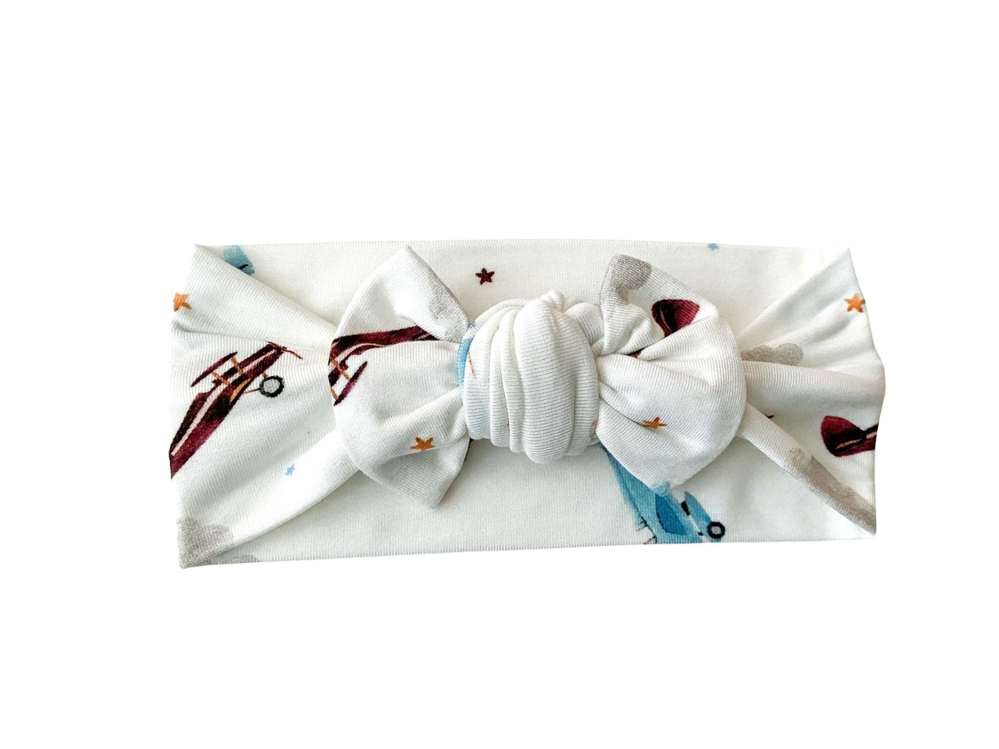Bamboo Stretch Swaddle - Vintage Airplane - Swaddle + Headband - Harp Angel Boutique