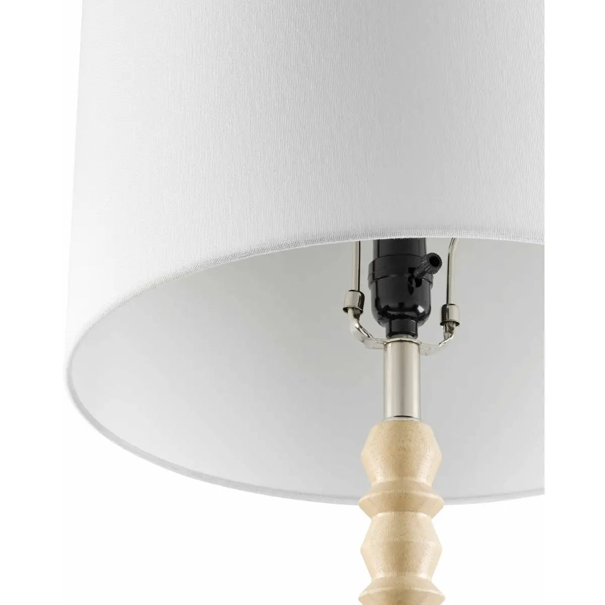 Beaded Wood Floor Lamp with Drum Shade - 61’’H x 16’’W x 16’’D Clip Point - Boutique Rugs