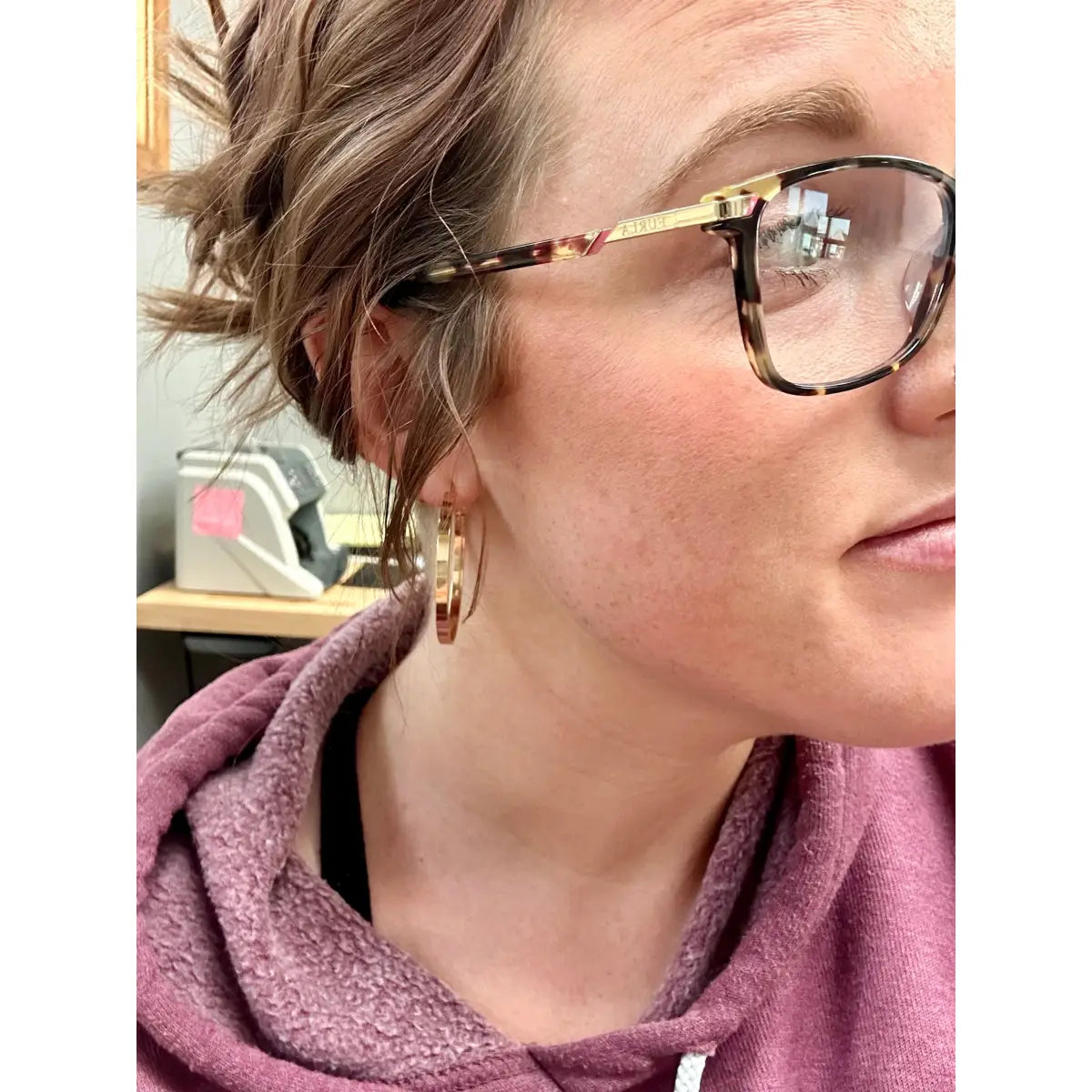 Flat Gold Hoop Earrings - Rooted Home Goods
