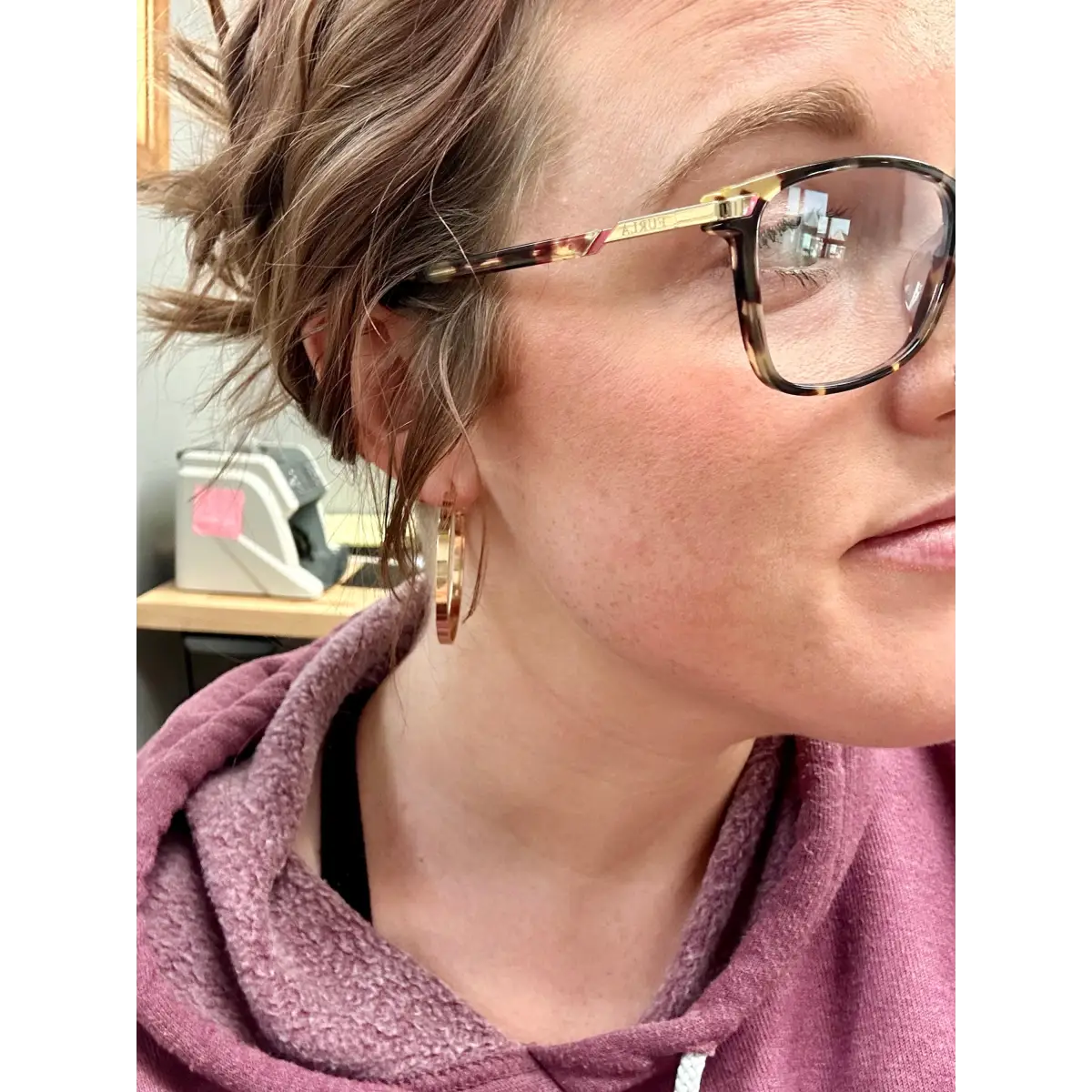 Flat Gold Hoop Earrings - Rooted Home Goods
