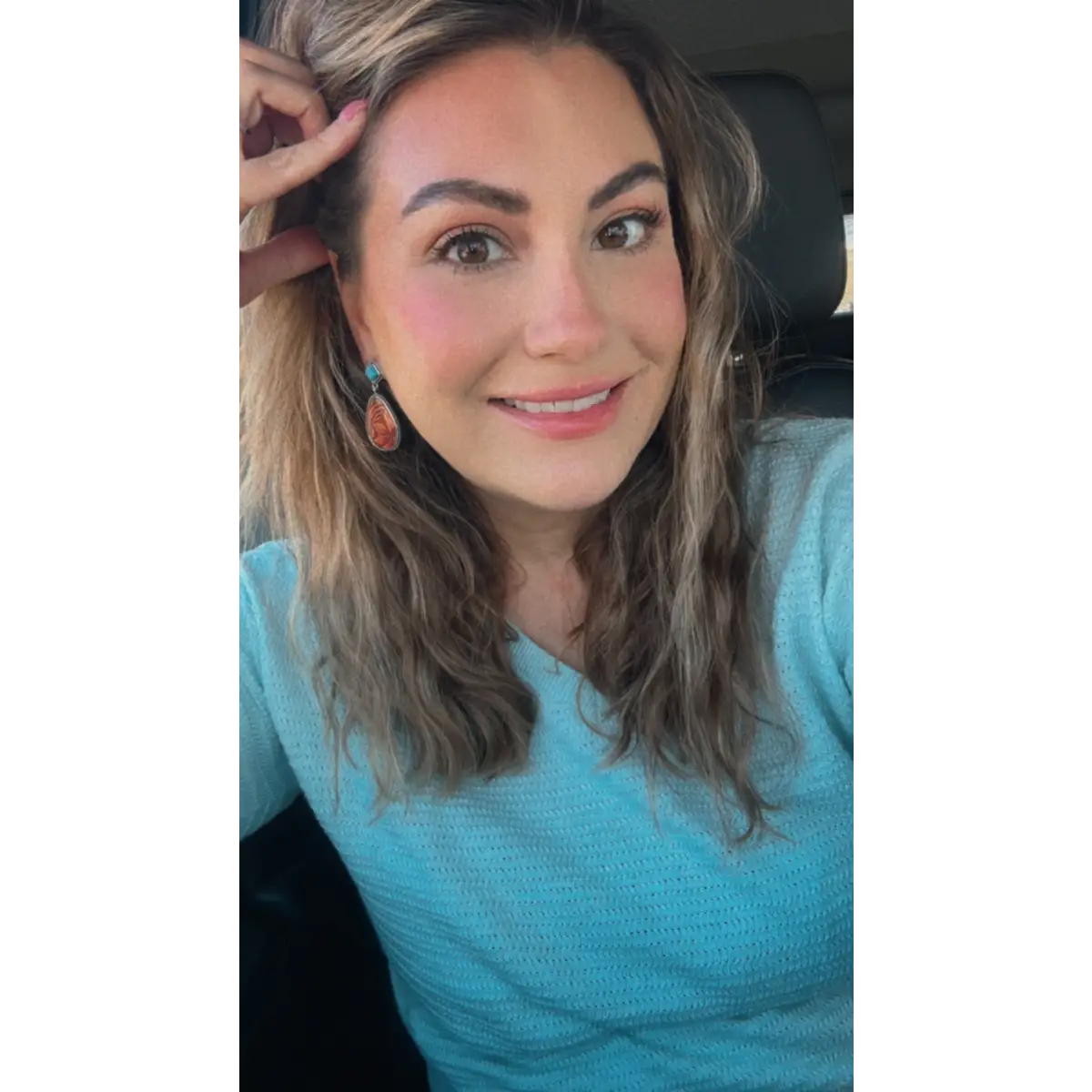 Turquoise and Resin Earrings - Rooted Home Goods