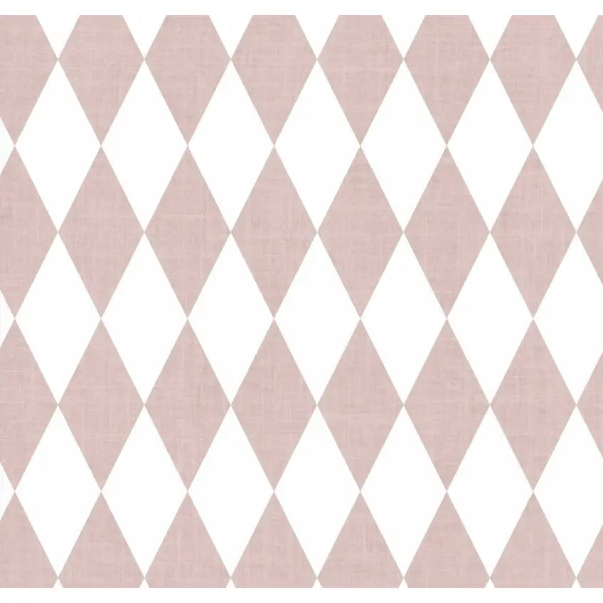 Becker Wallpaper - Diamond Harlequin - by Brittany Polatis Design - 2 feet by 9 feet / Rose / Large - Loomwell Home