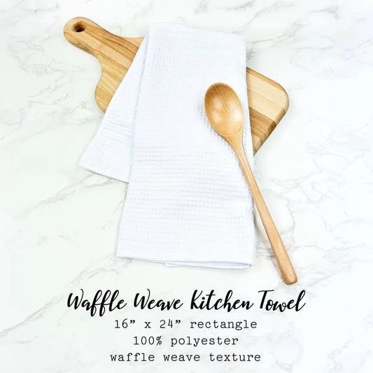 Bee Waffle Weave Towel - Alton Illinois - Indigo Tangerine