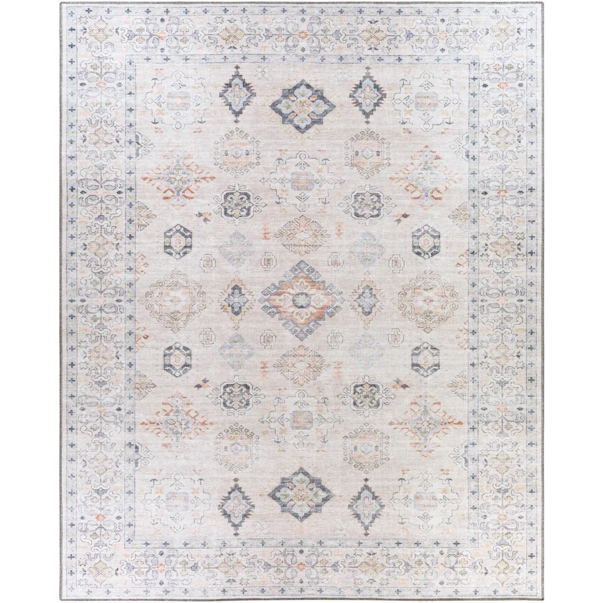 Beige Beckett Vintage Washable Area Rug - 7’6’’ x 9’6’’ Rectangle - Boutique Rugs