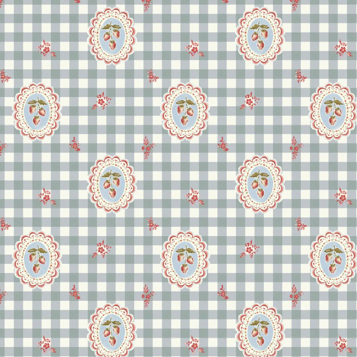 Bessie Wallpaper - Cottage Strawberries - by Annalee Beck - Loomwell Home Goods