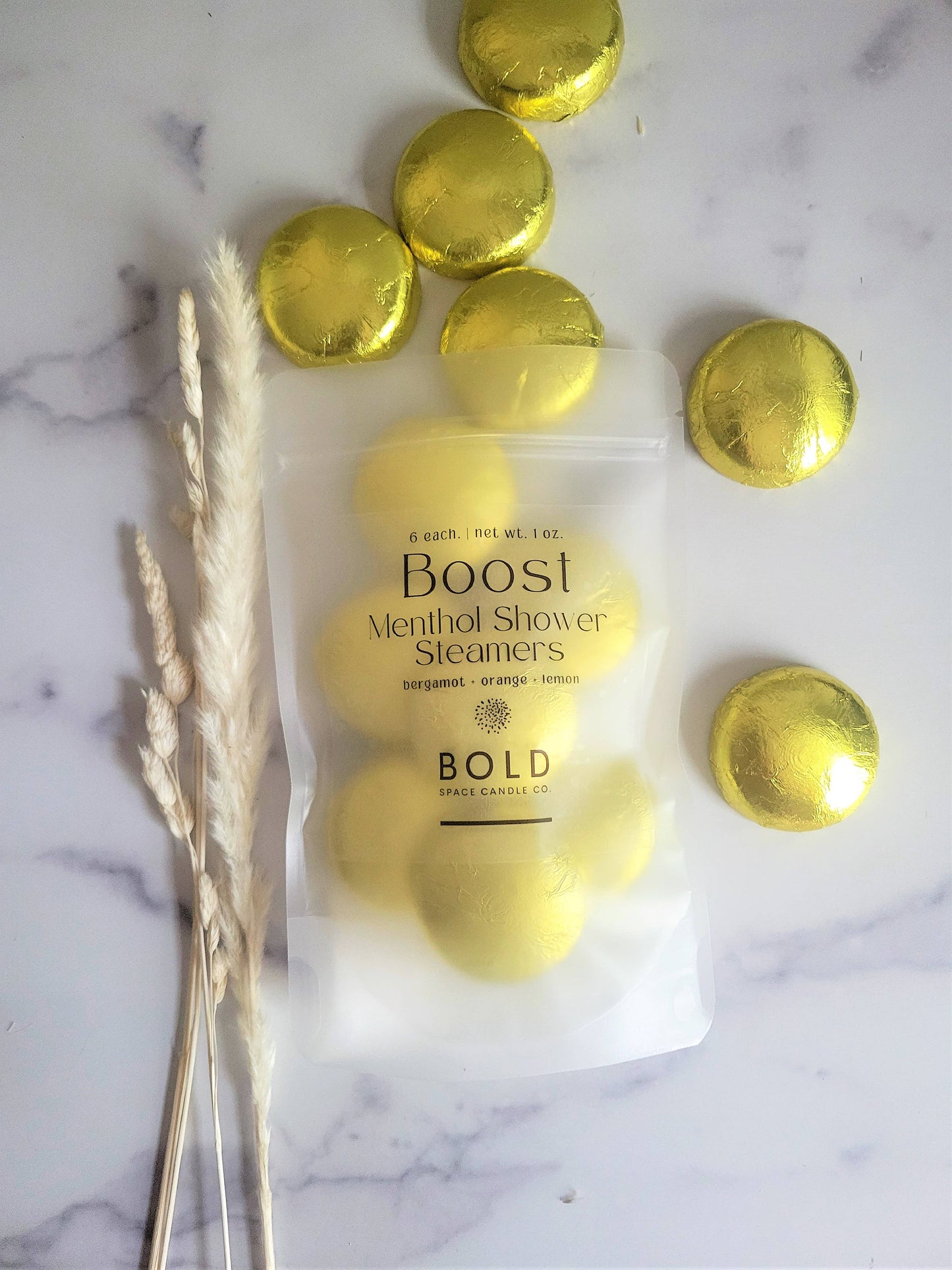 Shower Steamers - Boost – Bergamot Lemon & Blood Orange - 6 pack - Bold Space Candle Co.