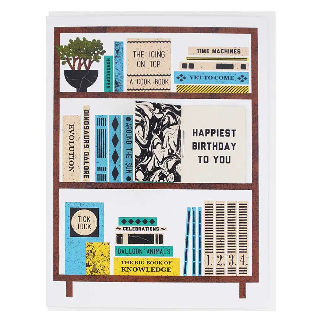 Birthday Book Shelves Card - The Regional Assembly of Text