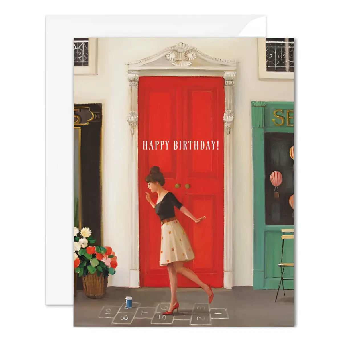 Birthday Card - Hopscotch Fun - Janet Hill - JANET HILL STUDIO