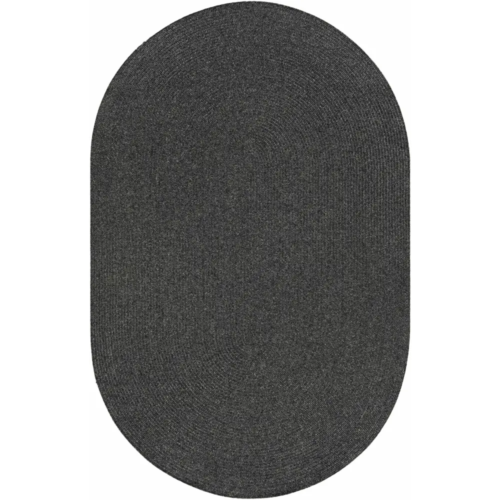 Black Braided Faux Jute Rug - 6’ x 9’ Oval - Boutique Rugs