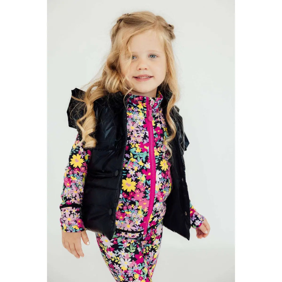 Black Checker Puffer Vest - Mila & Rose ®