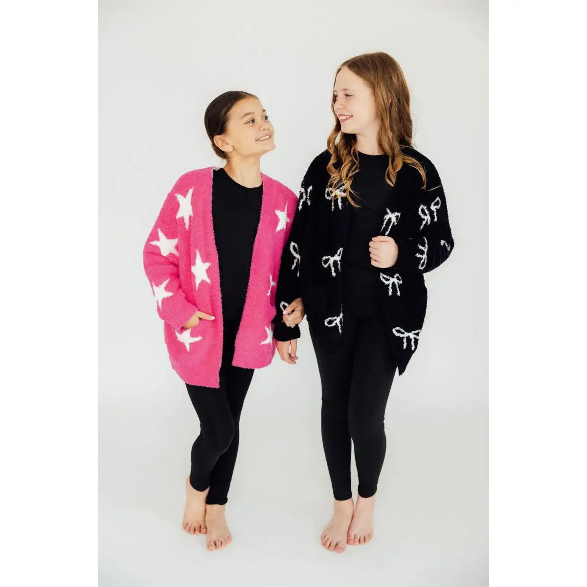 Cozy Cardigan - Black with Bows - Mila & Rose ®
