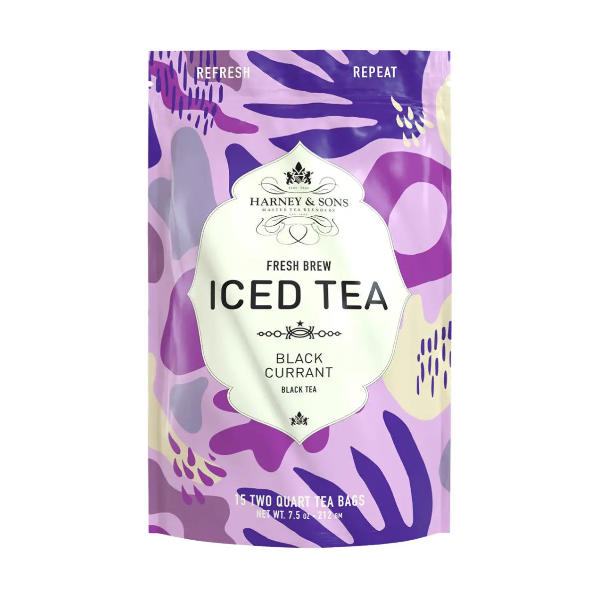 Black Currant Tea - Hot or Iced - Iced Tea Pouches / Bag of 15 Pouches - Harney & Sons Fine Teas