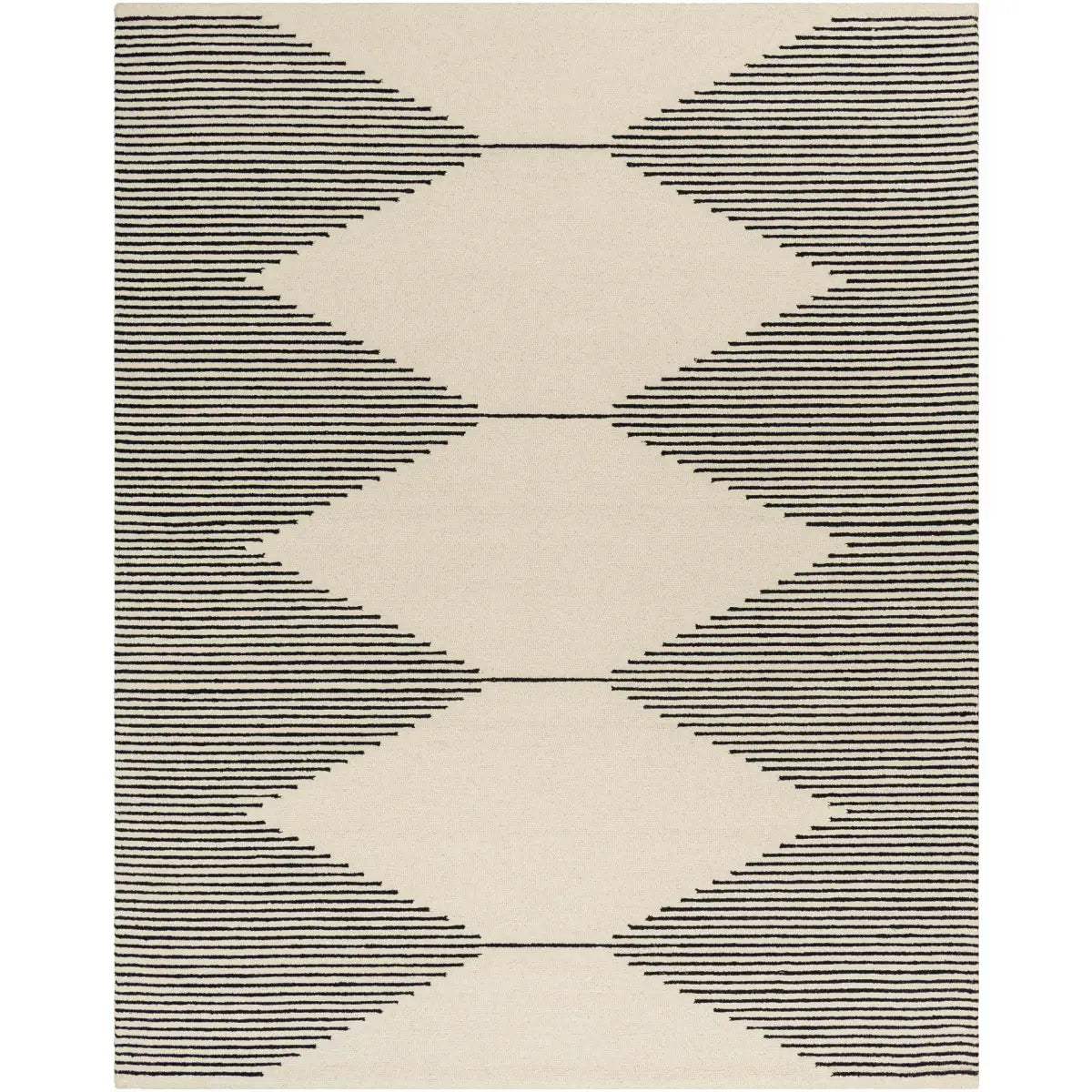 Black Modern Hand Tufted Wool Rug - 8’ x 10’ Rectangle - Boutique Rugs