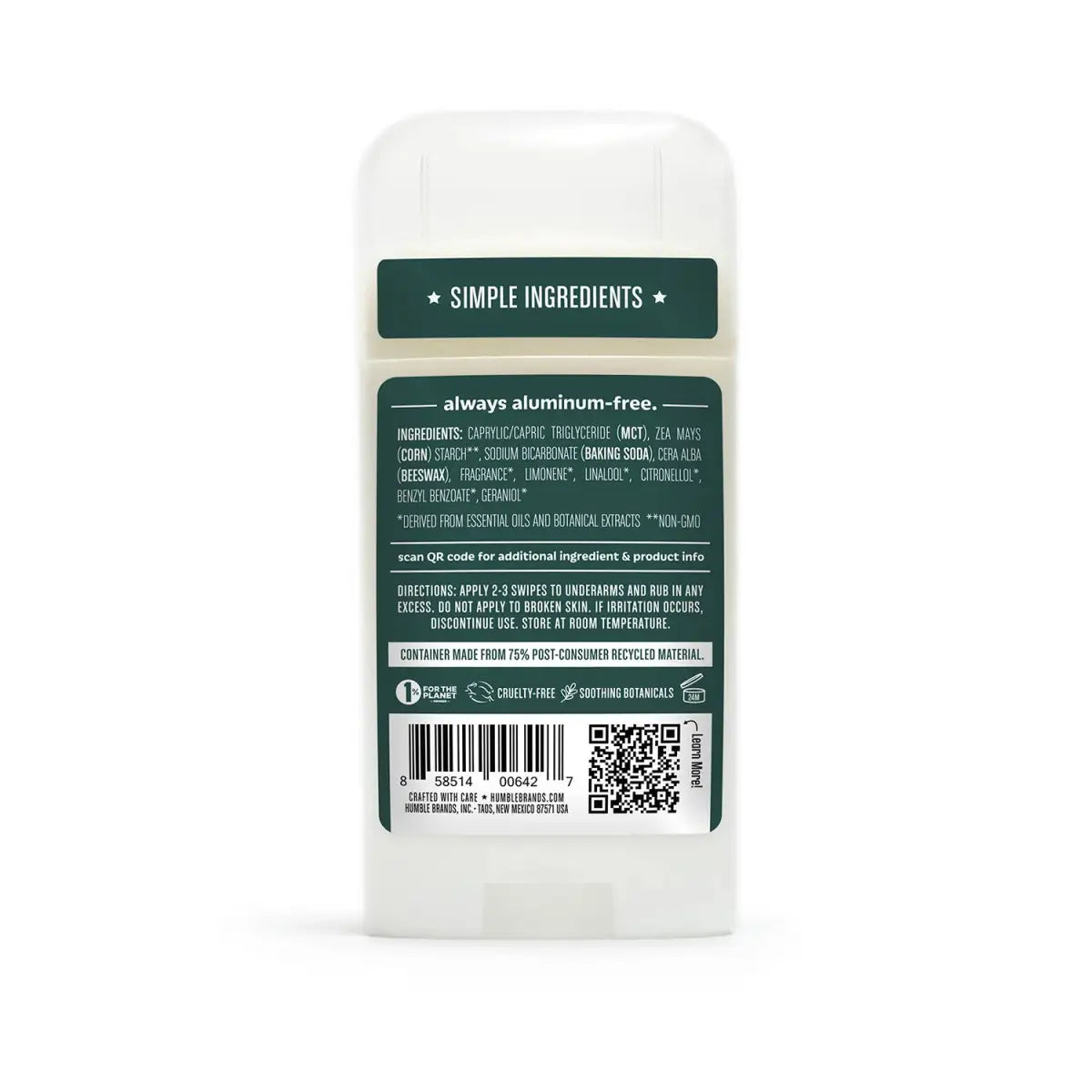 Natural Deodorant - Black Spruce - Humble Brands Inc.