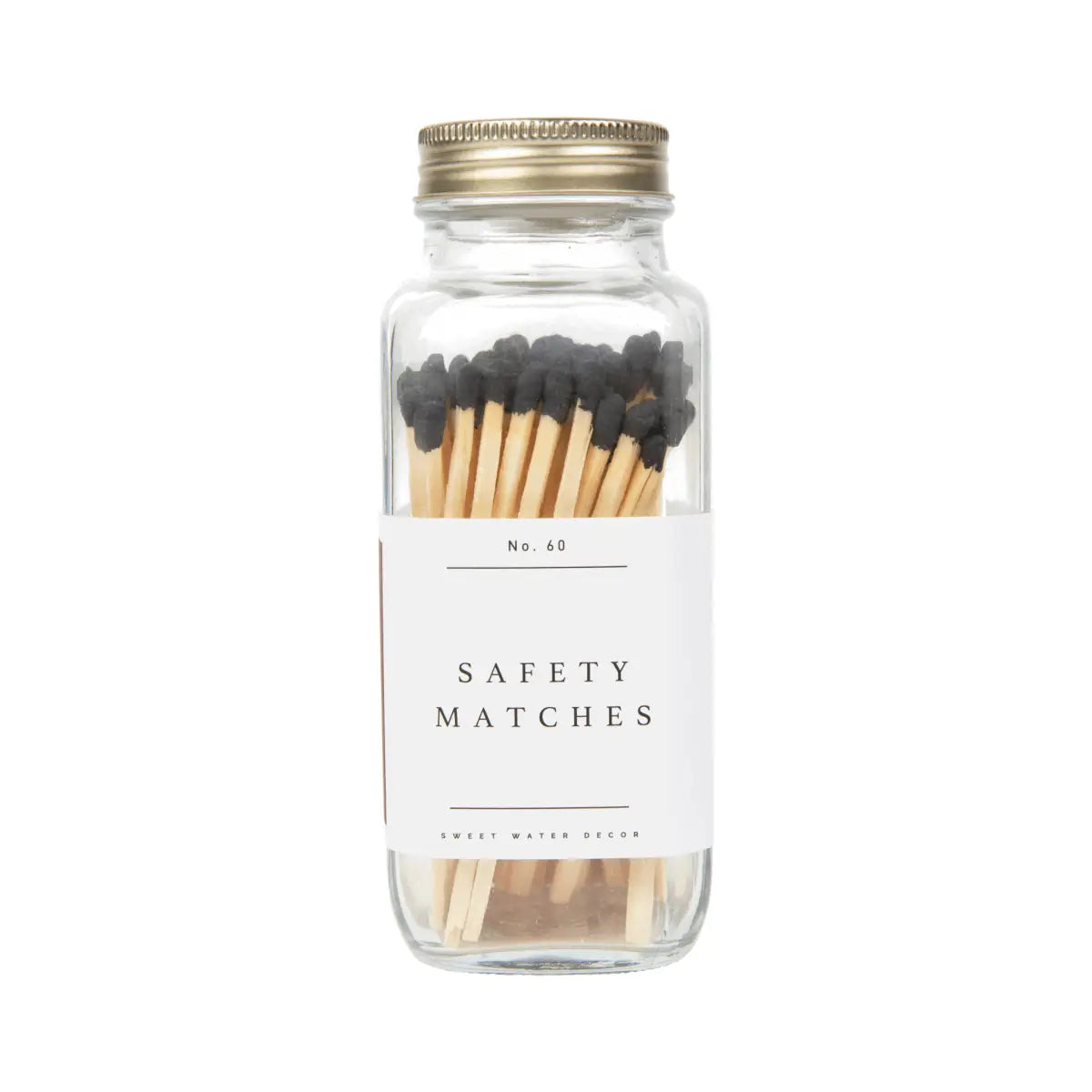 Black Tip Safety Matches - 60 Count 3.75’’ - Sweet Water Decor