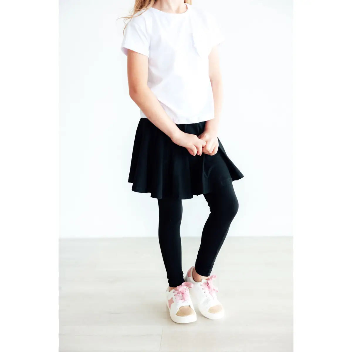 Black Twirl Skegging - Leggings with Skirt - Mila & Rose ®