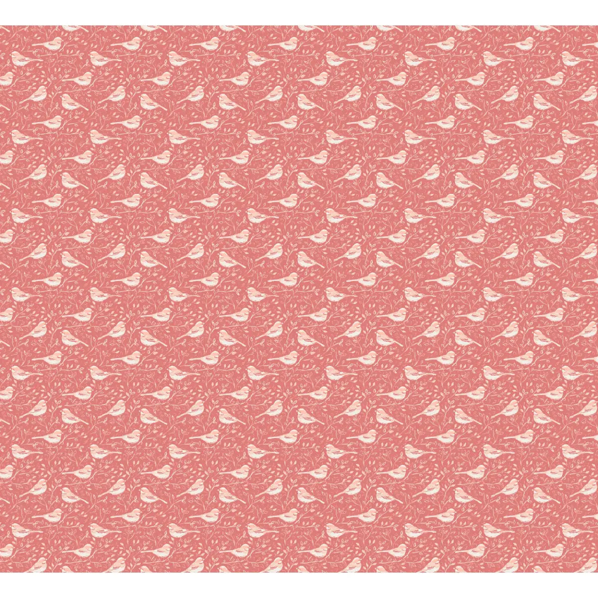 Blair Wallpaper - Petite Birds - by Megan Cabaj - Sample 1 foot by 1 foot / Pink - Loomwell Home Goods