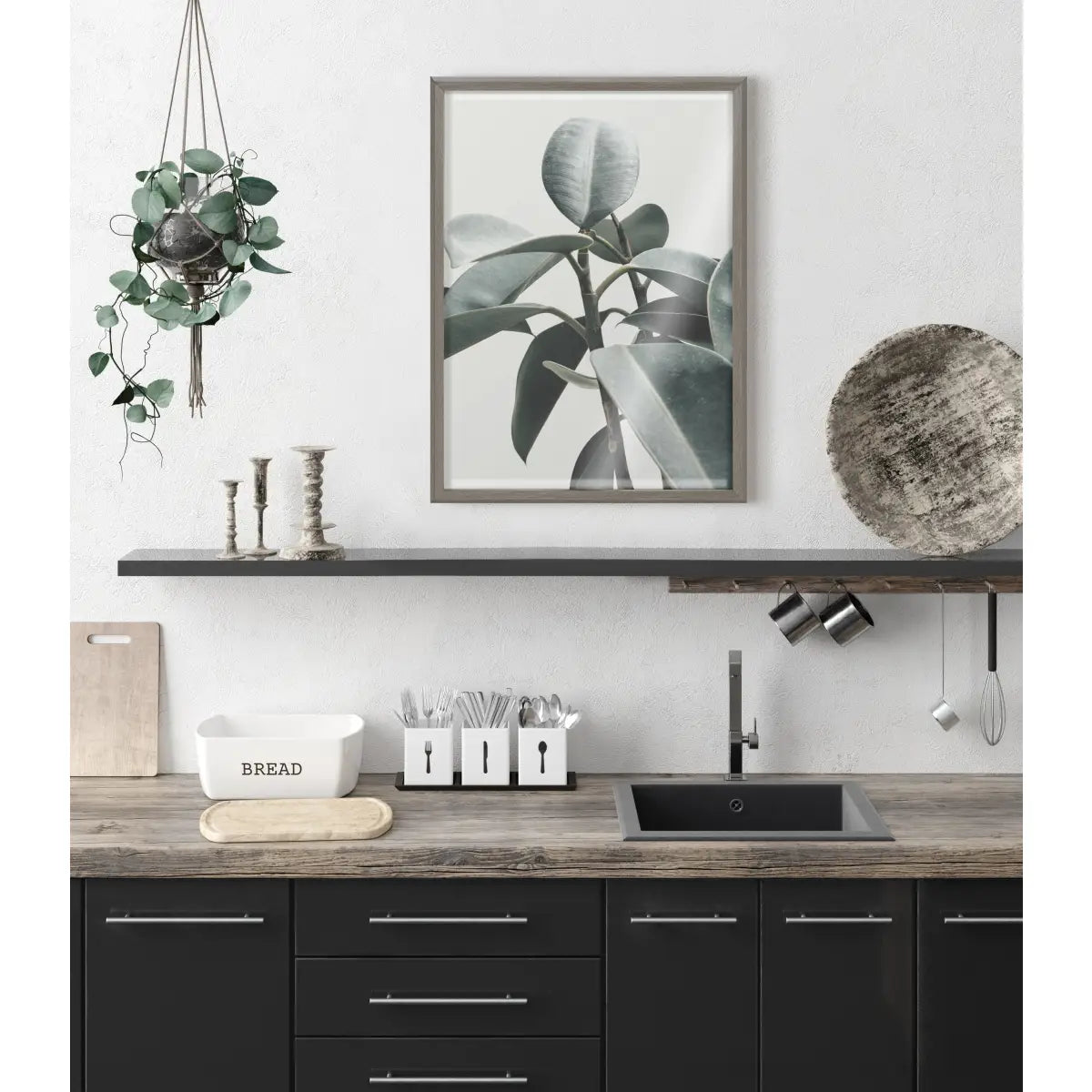 Framed Printed Glass - Houseplant - kateandlaurel