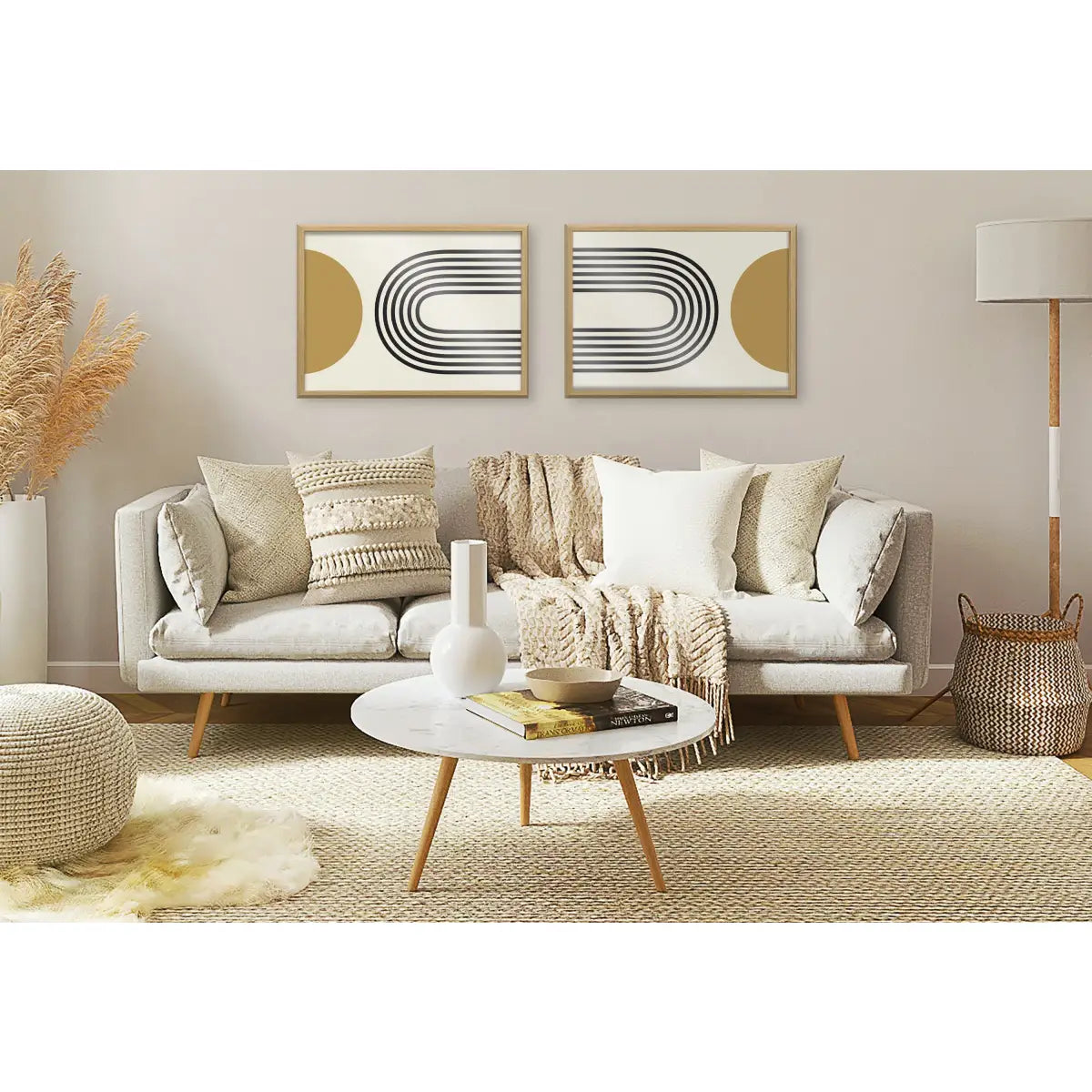 Retro Mountain Sunrise Framed Printed Glass - kateandlaurel
