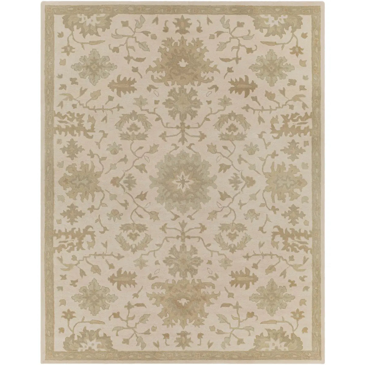 Blue Beige Hand Tufted Wool Rug - 7’6’’ x 9’6’’ Rectangle - Boutique Rugs