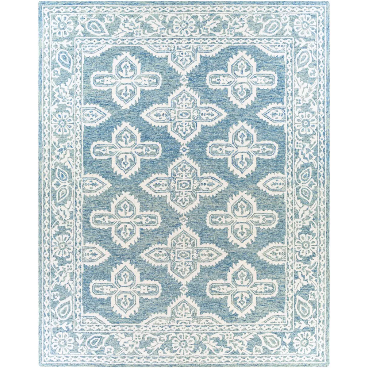 Blue Lacy Wool Rug - 8’ x 10’ Rectangle - Boutique Rugs
