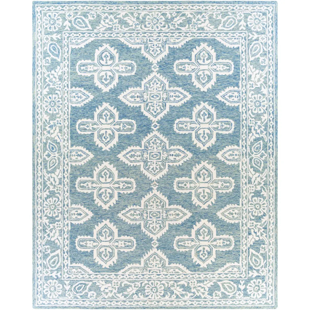 Blue Lacy Wool Rug - 8’ x 10’ Rectangle - Boutique Rugs