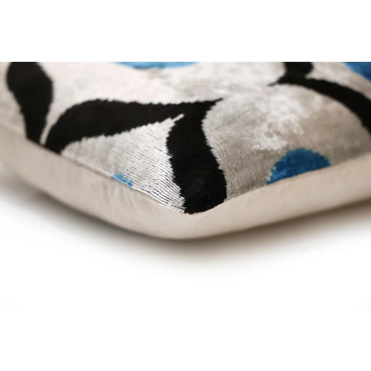 Blue Silk Velvet Pillow 16x24 Handmade Luxury Lumbar Cushion - Canvello