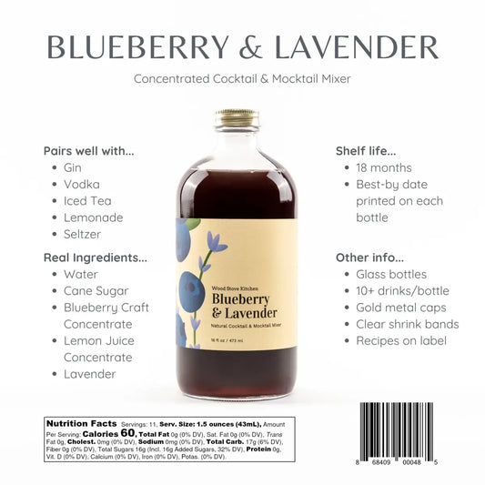 Blueberry Lavender Cocktail Mocktail Mixer - Wood Stove Kitchen