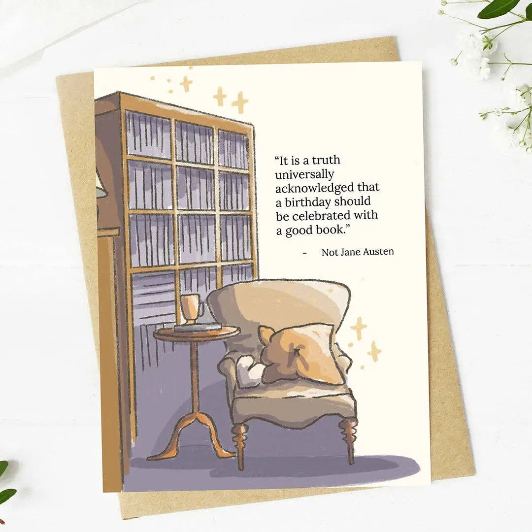 Bookish Birthday Card - ’Celebrated with a good book’ - Big Moods