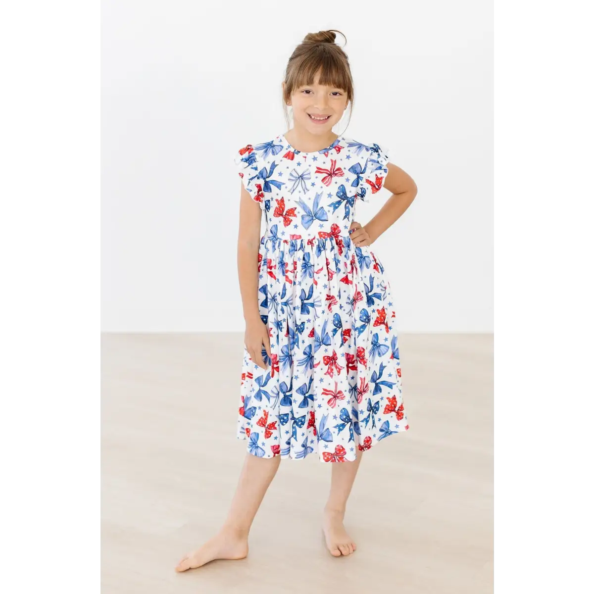 Flutter Sleeve Twirl Dress - Born to Sparkle - Patriotic July 4th - Mila & Rose ®
