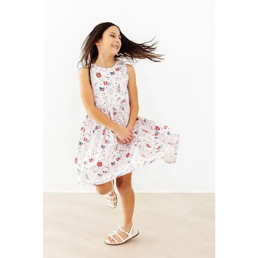 Tank Twirl Dress - Born in the USA - Patriotic America July 4th - Mila & Rose ®