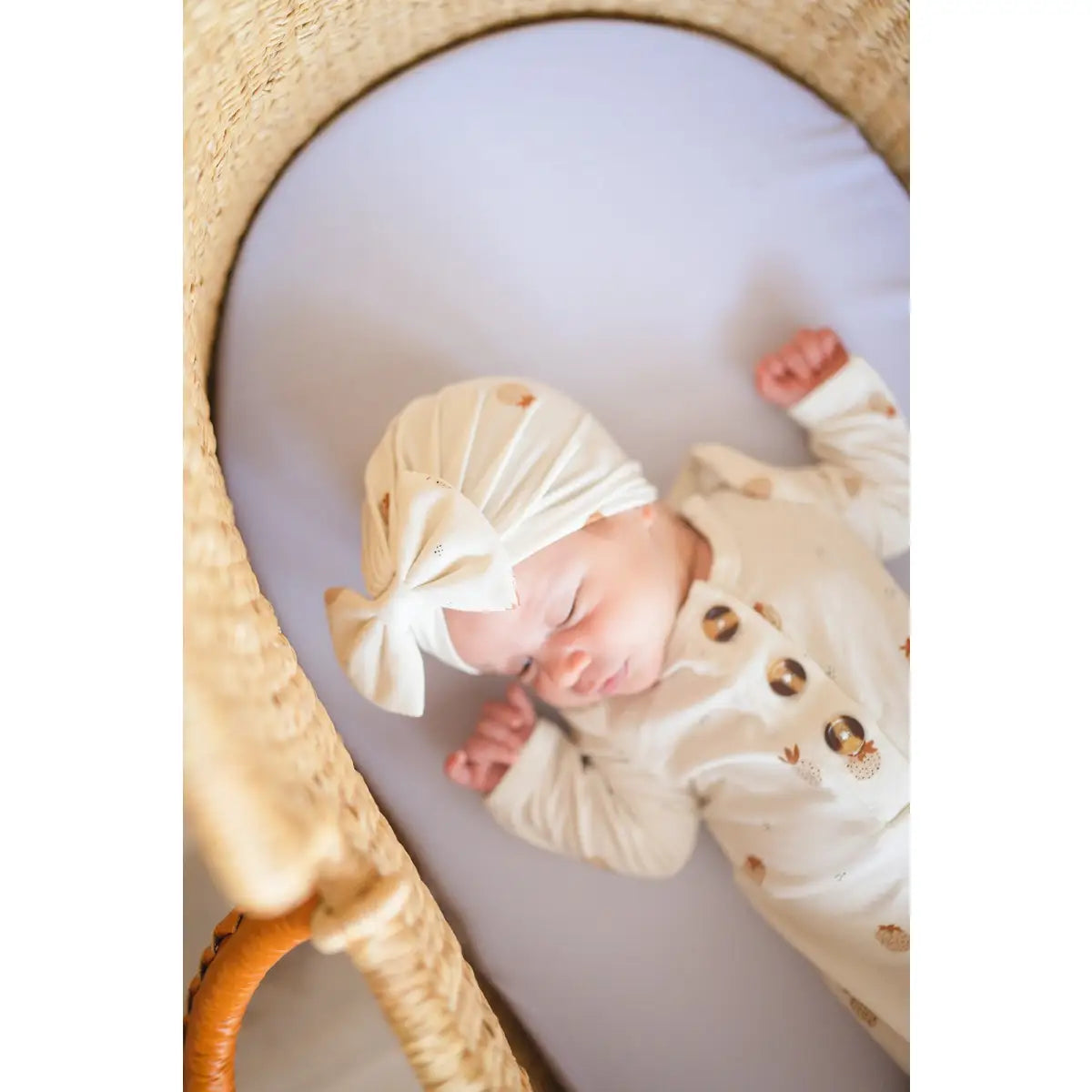 Bow Turban Hat - Boho Strawberry - Harp Angel Boutique