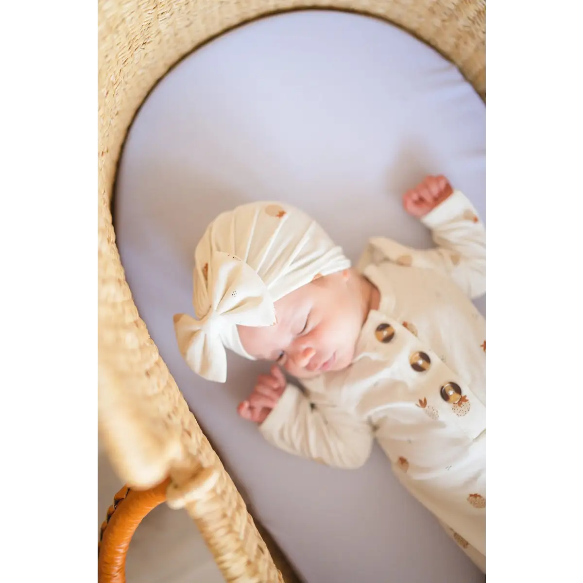 Bow Turban Hat - Boho Strawberry - Harp Angel Boutique