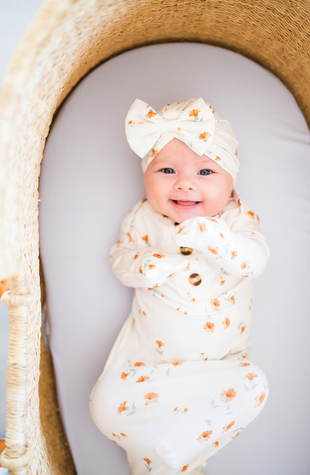 Bow Turban Hat - Falling Floral - Harp Angel Boutique