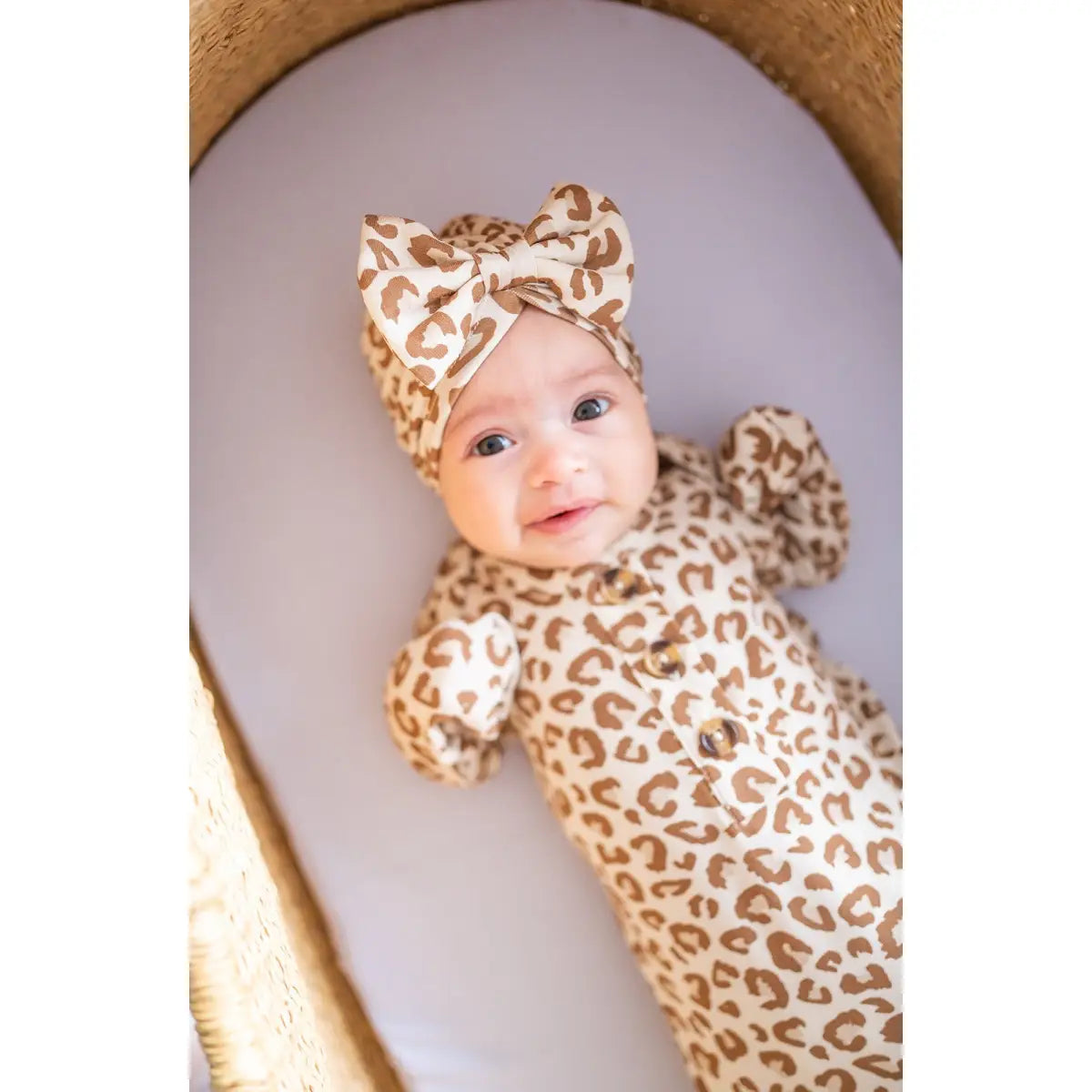 Bow Turban Hat - Leopard - Harp Angel Boutique