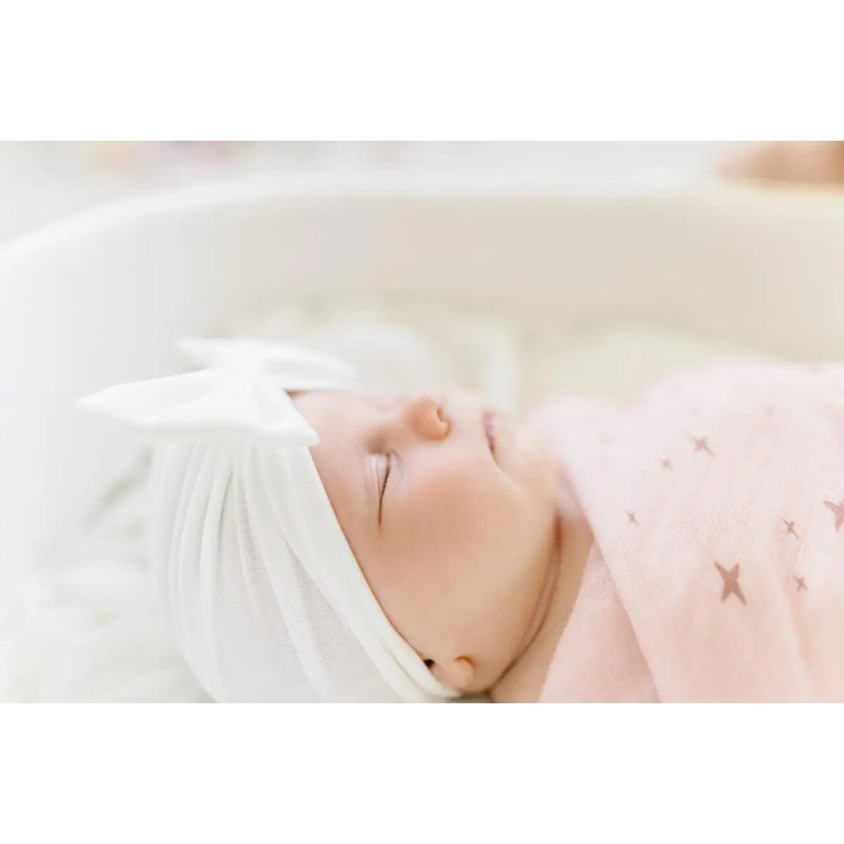 Bow Turban Hat - White - Harp Angel Boutique