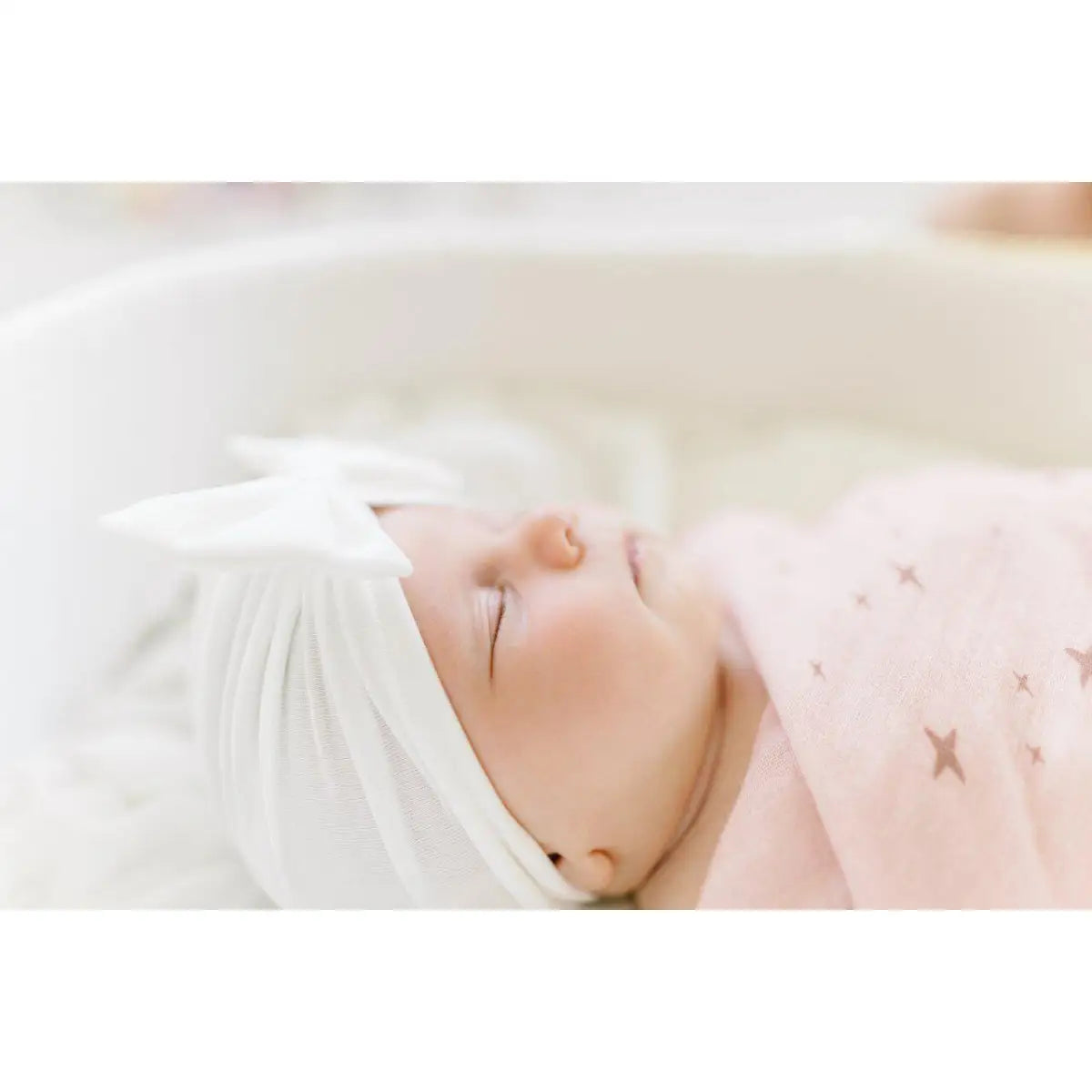 Bow Turban Hat - White - Harp Angel Boutique