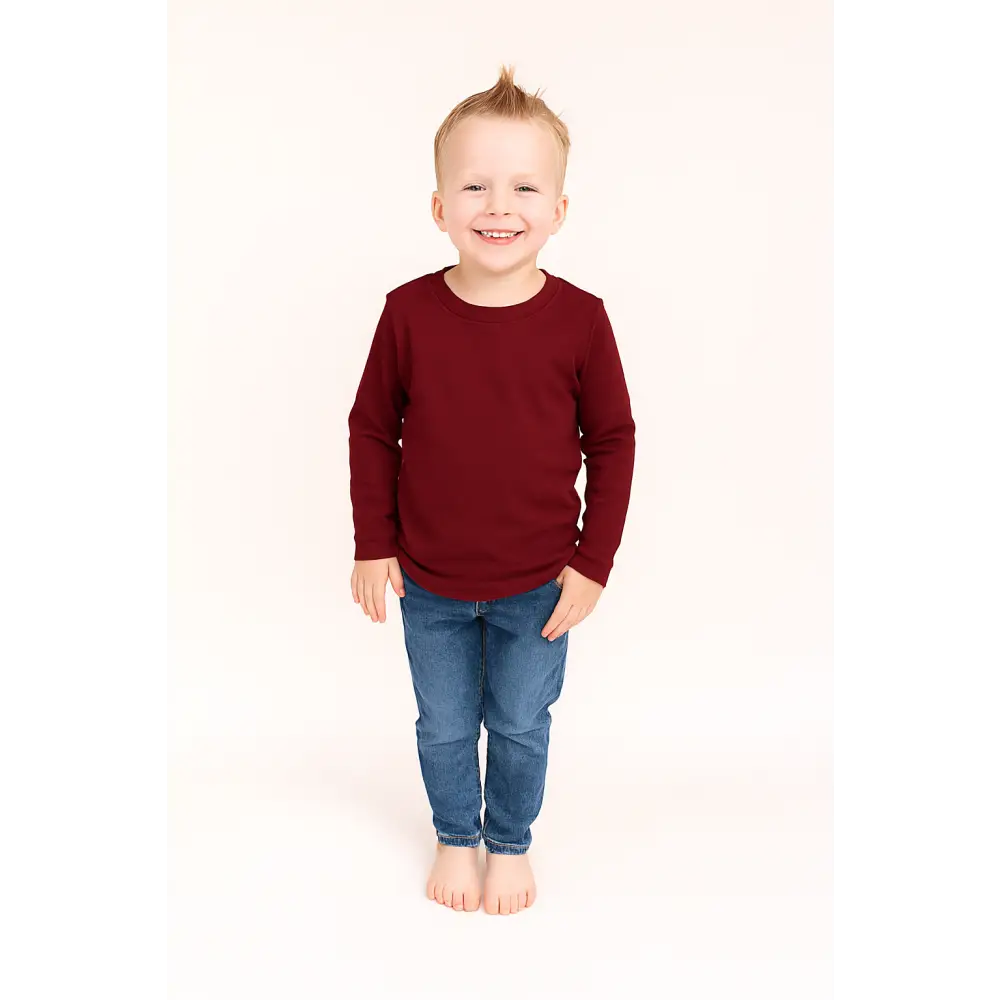 Boy’s Long Sleeve Shirts - Maroon / 12M - ARB Blanks