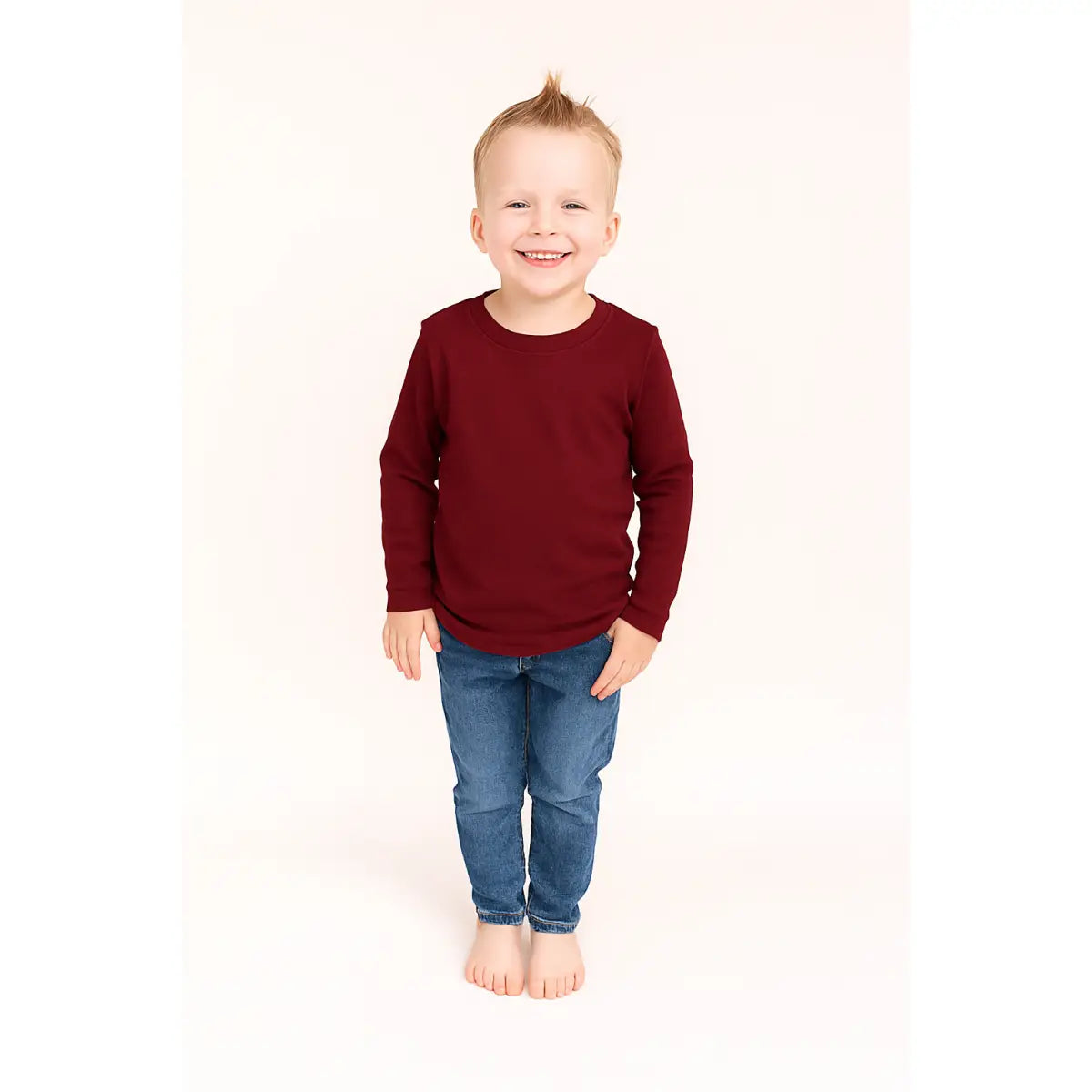 Boy’s Long Sleeve Shirts - Maroon / 12M - ARB Blanks