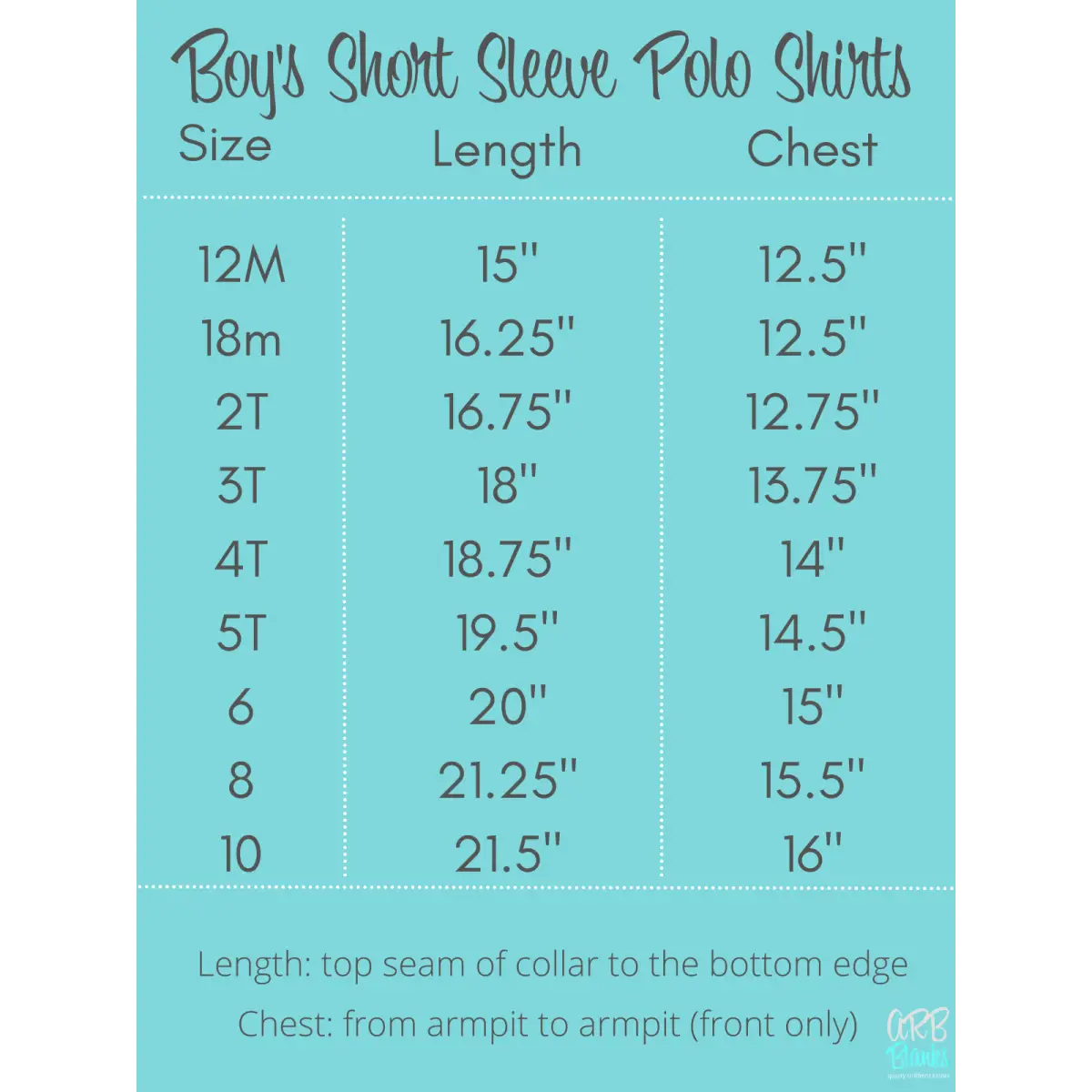Boy’s Short Sleeve Polo Shirts - ARB Blanks