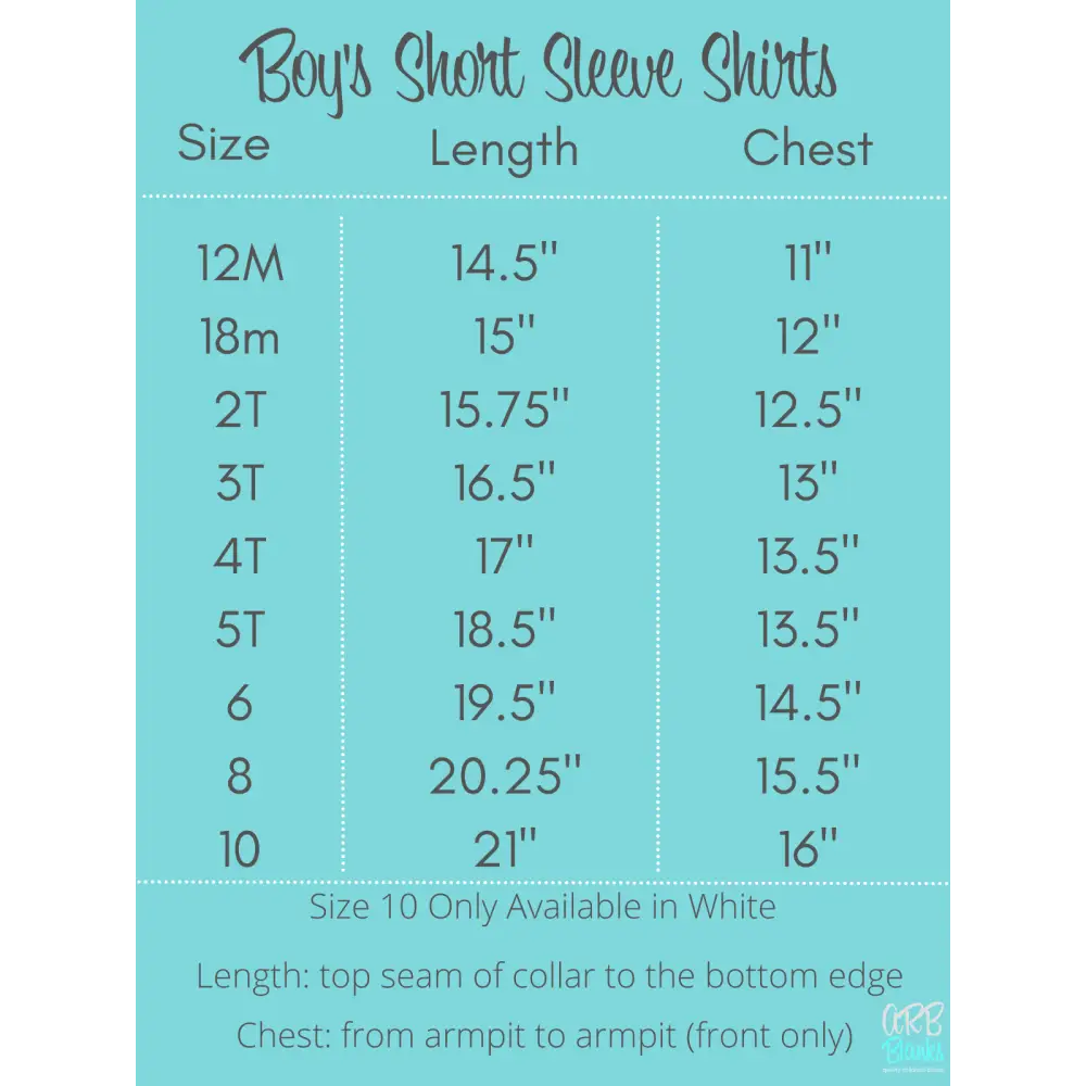 Boy’s White Short Sleeve Shirt - ARB Blanks