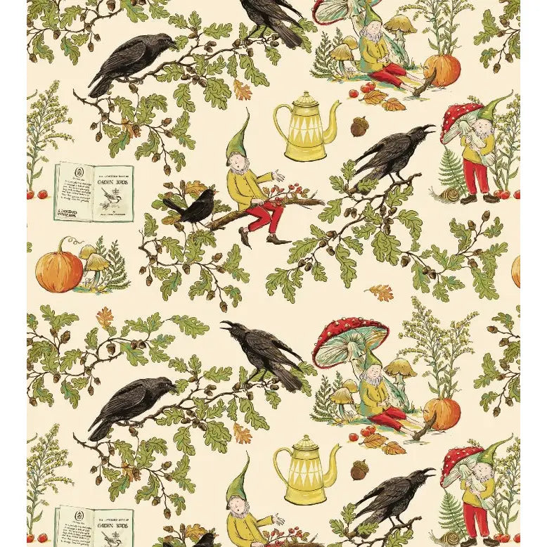Bramble Wallpaper - Woodland Crows - by Strawberry Snail Illustrations - Loomwell Home Goods