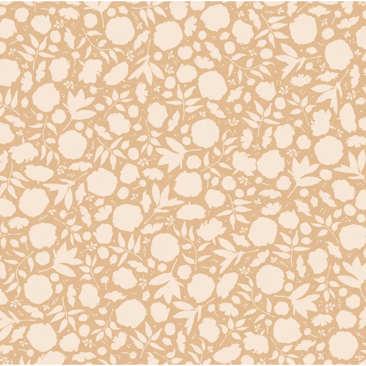 Brea Wallpaper - Floral Pattern - by Mackenzie Nelson - Sample 1 foot by 1 foot / Tan - Loomwell Home Goods