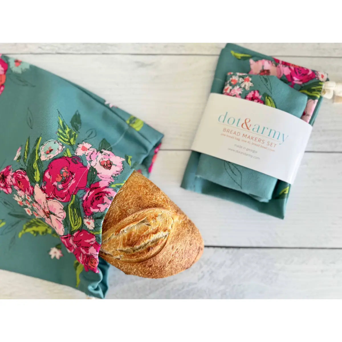 Bread Makers Set - Flower Gala - Bread Bag and Bowl Cover - Dot and Army