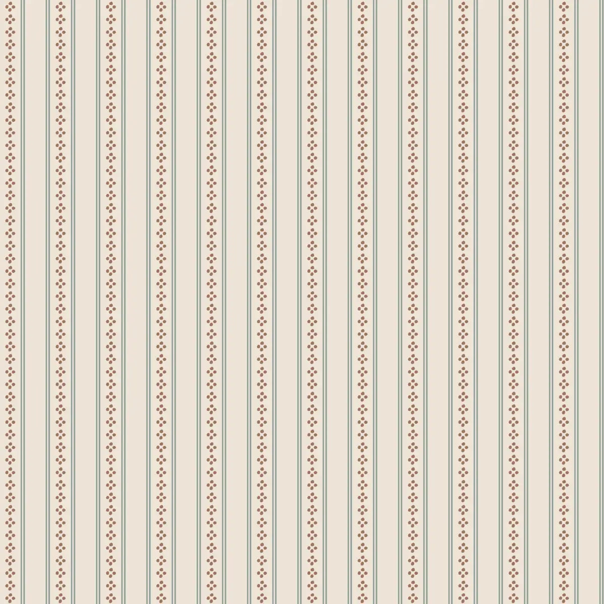 Bridger Wallpaper - Sweet Stripe for Kids - by The Rosenborg Company - Sample 1 foot by 1 foot / Teal and Brown