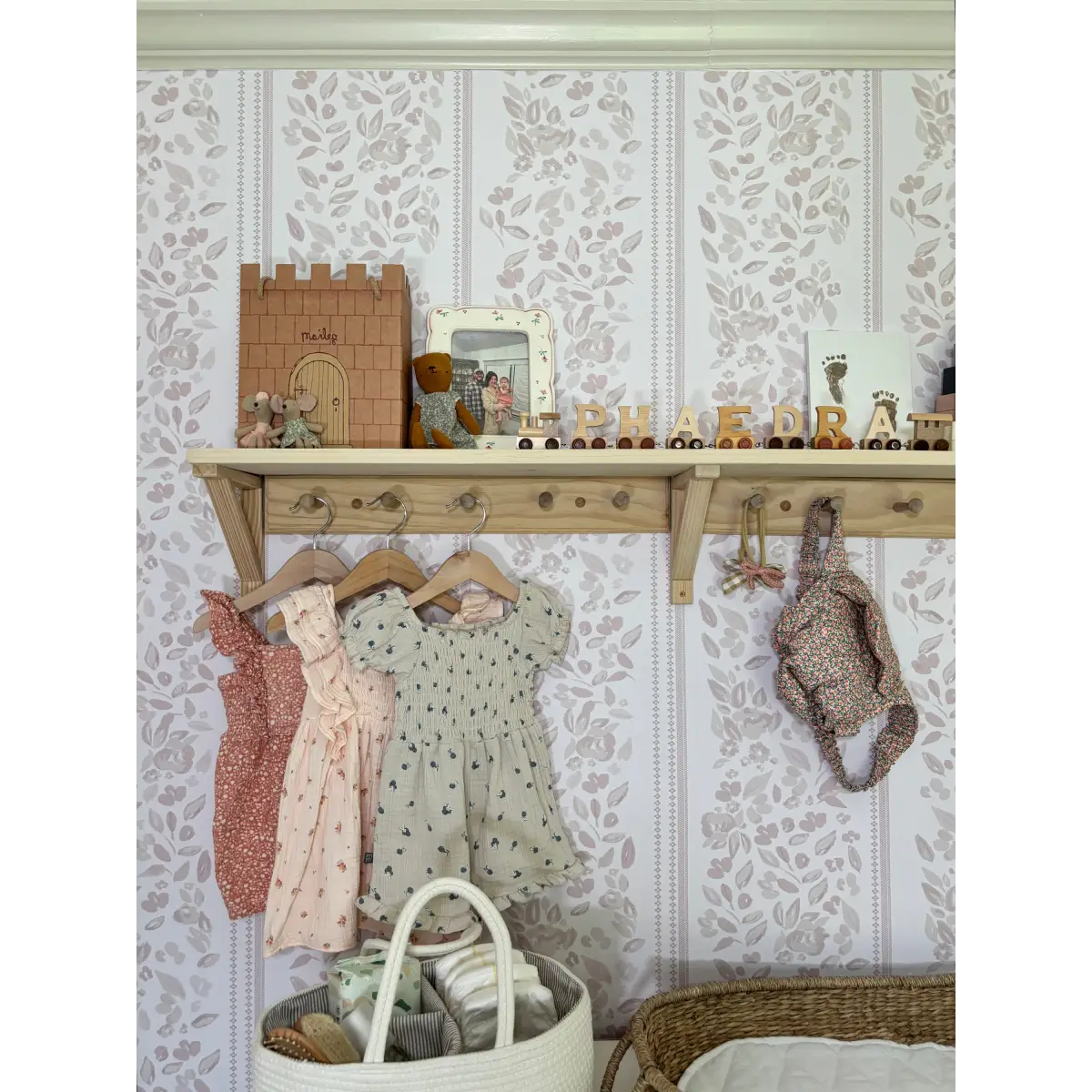 Bridget Wallpaper - Wide Cottage Stripe - by Fox and Pebble - Loomwell Home Goods