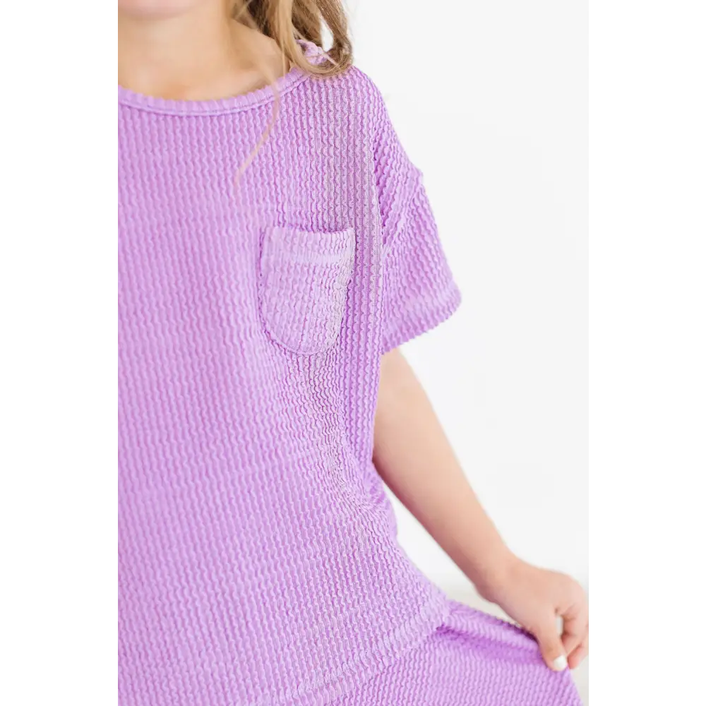 Bright Lilac Scrunchy Pocket Tee - Mila & Rose ®