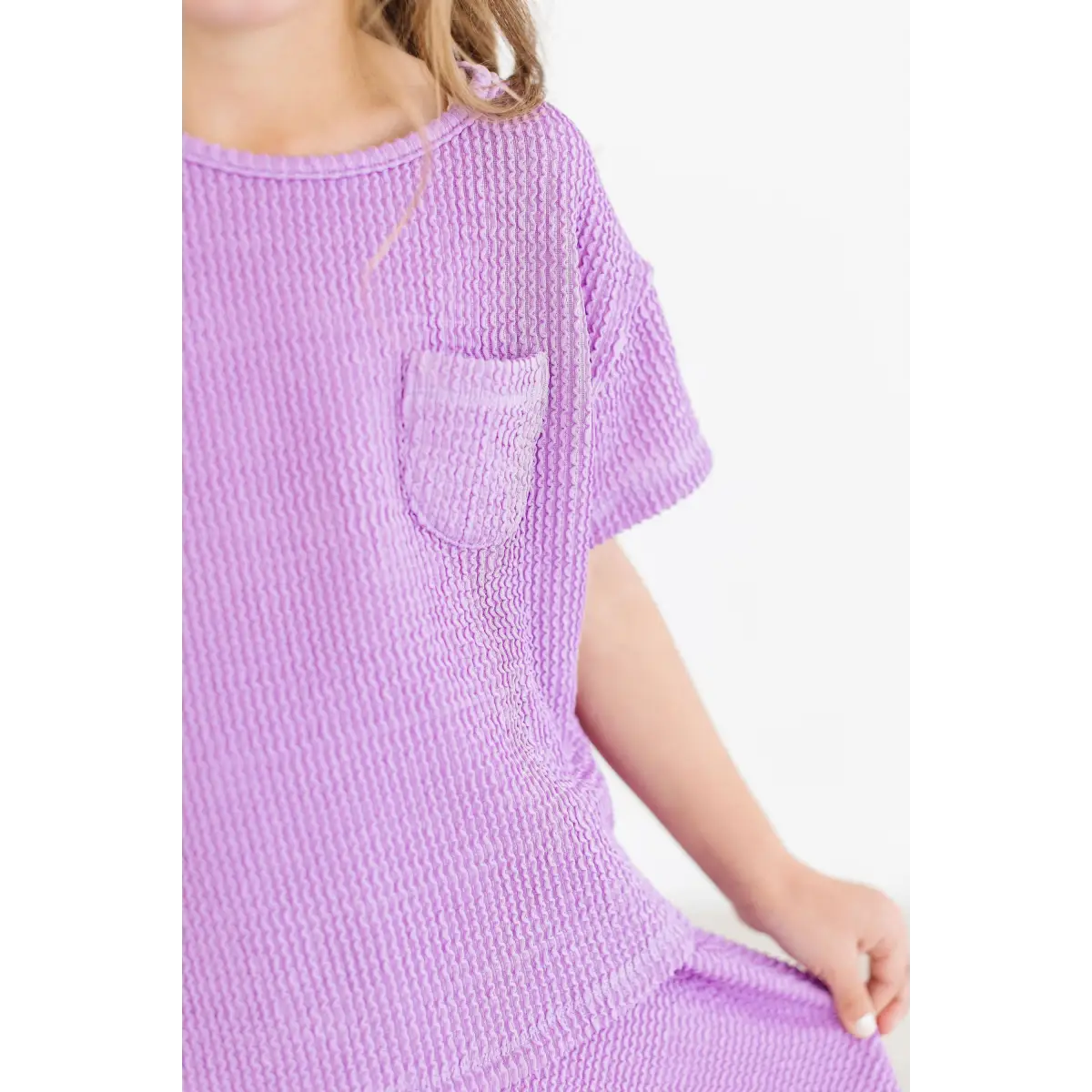 Bright Lilac Scrunchy Pocket Tee - Mila & Rose ®
