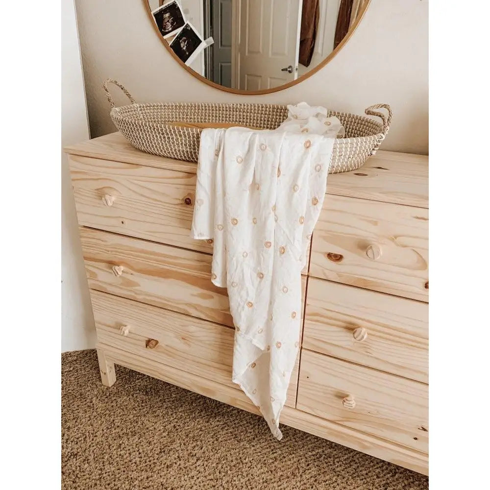 Brown Sun Muslin Swaddle Blanket - Harp Angel Boutique