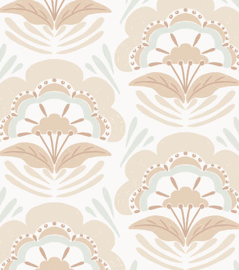 Brynn Wallpaper by Hufton Studio - Sample 1 foot by 1 foot / Peach - Loomwell Home Goods